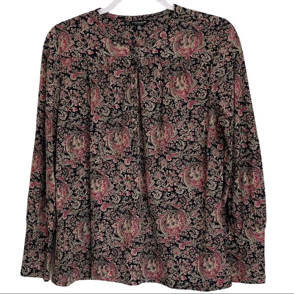 Lucky Brand Cotton Modal Popover Blouse Fairy Goth Whimsigoth Grunge Fall Size S - Picture 15 of 15